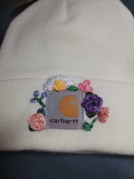 Hand Embroidered Personalized Flower Carhartt Beanie - Etsy display picture 2