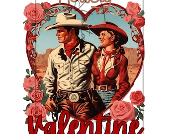 Howdy Valentine Western Vintage Country Cowboy Wild West Valentine’s Day PNG SVG Digital Download