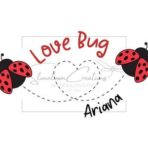 Personalizado para qualquer idade amor bug joaninha coração dia dos namorados PNG SVG download digital