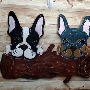 Boston Terrier Welcome Door Hanger