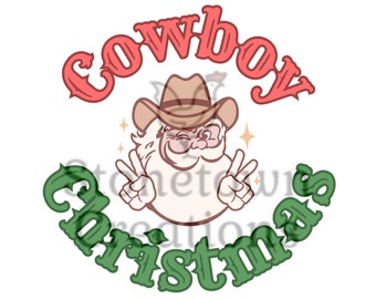 Cowboy Christmas Western Country Santa SVG PNG Digital Download