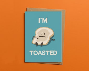 Lustig angestoßene Karte: Burnout Humor, Freundschaftskarte (Digitaler Download, 13 x 18 cm, PDF/JPG Dateien)