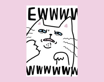 Lustige Katzen Karte,Lustige Geburtstagskarte,Druckbare Karte,Lustige Karte,Humorvolle Karten,Karikatur Karten,Scherz Karte,Sofort Download,Lustige Karte für Freunde