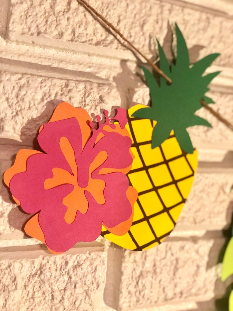 Aloha Banner, Tropical Banner, Luau Garland, Etsy