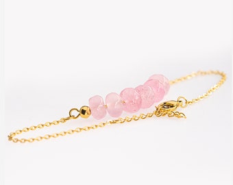 Rose quartz / amethyst necklace - bracelet, gold chain, delicate necklace, natural stone, crystal necklace, raw stone || minimalist necklace