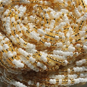 Waist Bead II Gold + White