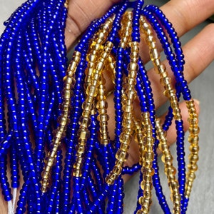 Waist Bead II Royal Blue + Gold