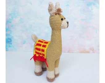 Cute llama home decor or baby toy,  alpaca gift for friend,  funny llama, crochet alpaca