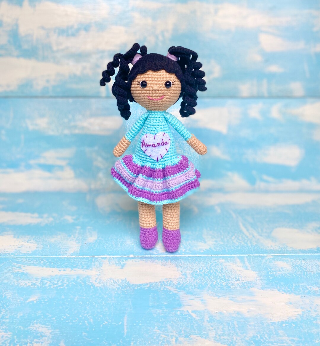 Organic Crochet Cotton Doll Doll Personalized Doll Etsy