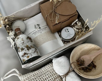 Handgemachte Seife Geschenk-Set Geburtstag Pamper Hamper Geschenk-Box für Sie, natürliche Hautpflege, Brautjungfer gemütliches Geschenk, Self-Care-Paket, SPA & Entspannung