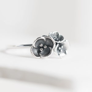 925 Sterling Silver Ring Floral Ring Nature Inspired Band Flower Ring Stackable Minimalist Simple Ring Thumb Ring Fast shipping from USA! A1