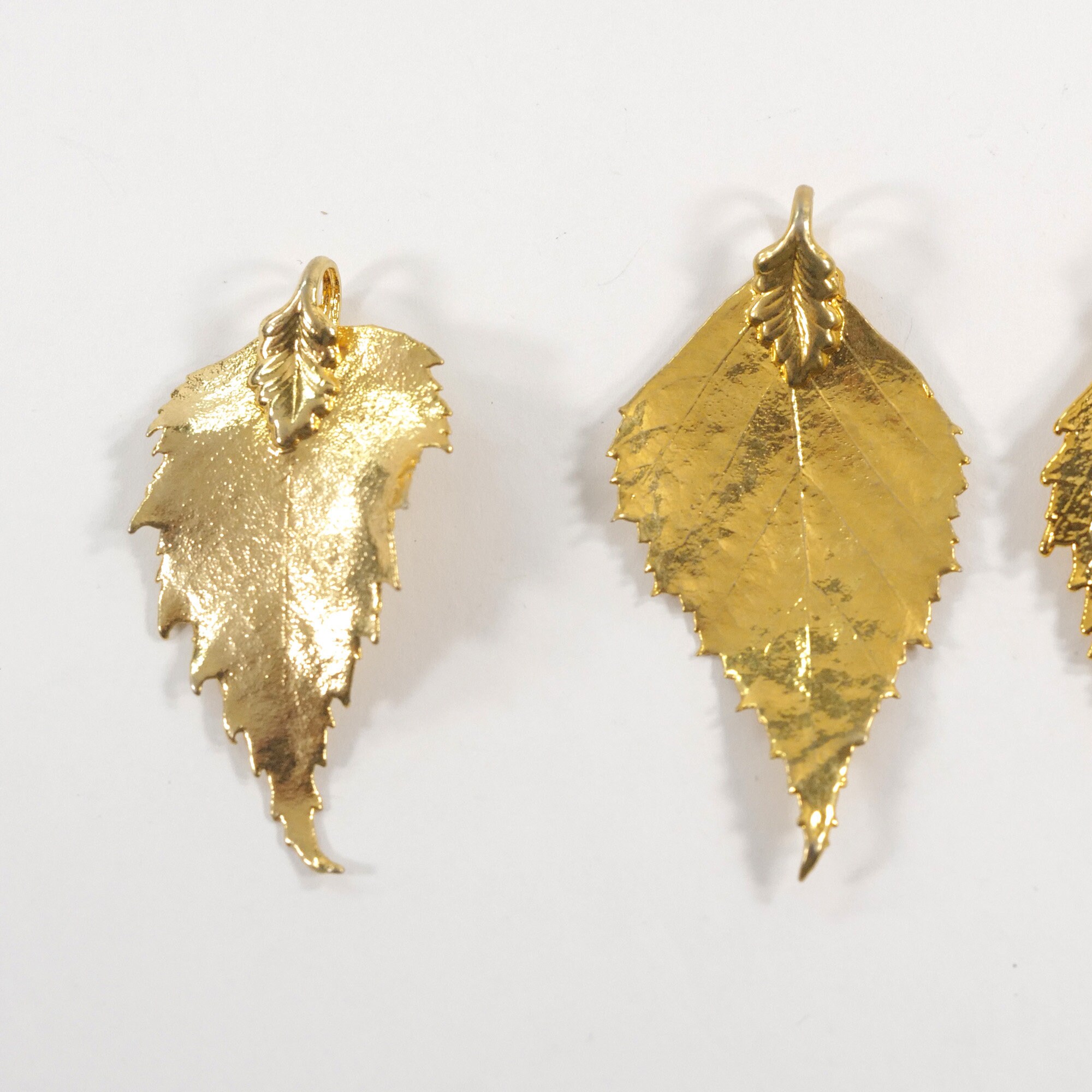 5 Real Birch Leaves dipped in 24K Gold Birch Leaf Pendant - Etsy