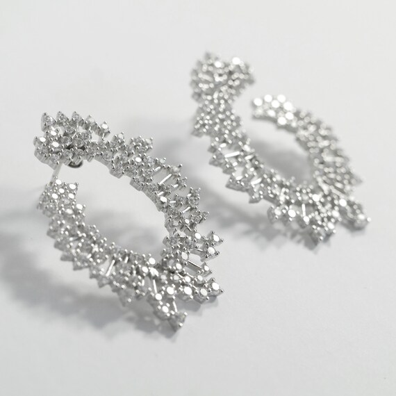 Extra Large 1 3/4" Bridal Earrings Vintage Earrin… - image 2