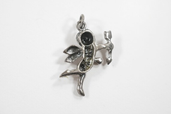 Vintage Sterling Silver Cupid Cherub Cherubim Necklace Pendant Guardian Angel with Arrow Protection Love Angel Fast shipping from USA! View 3
