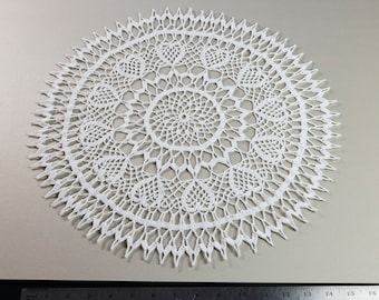 Crochet Large White Lacy Handmade Doily, Intricate Stylish Home Decor Made and ship from USA! Unique gift Centerpiece Table Decoration A1