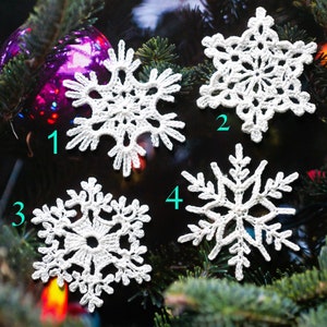 Crochet Snowflakes ornament White winter Christmas Tree decorations Christmas Home Decor Snowflakes Motifs Doilies Made & ship from USA! A1