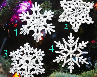 Crochet Snowflakes ornament White winter Christmas Tree decorations Christmas Home Decor Snowflakes Motifs Doilies Made & ship from USA! A1