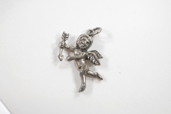 Vintage Sterling Silver Cupid Cherub Cherubim Necklace Pendant Guardian Angel with Arrow Protection Love Angel Fast shipping from USA! View 2