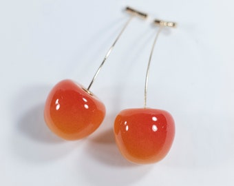 Yellow /Orange Red Cherry Earrings Drop Earrings, Three Color options, Dangle Earrings, Drop Earrings Fast shipping from USA!
