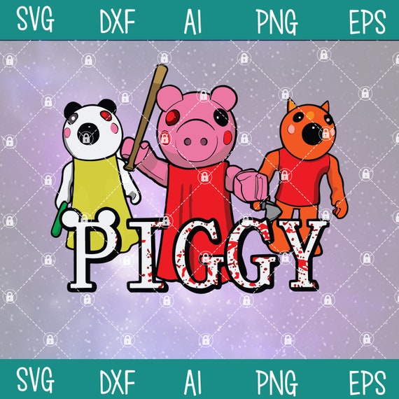 Piggy With Panda And Foxy Piggy Svg Piggy Roblox Svg Piggy Etsy - roblox panda necklace