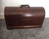 Vintage Singer Sewing Machine Bentwood Case Top with Key