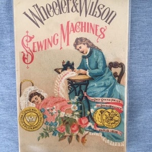 Ausstellung 1878 Paris. Universelle Wheeler & Williams Nähmaschinen-Werbekarte