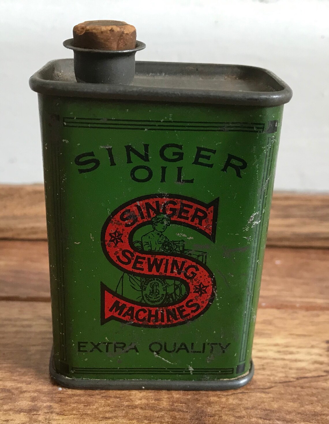 Vintage Singer sewing machine oil can with original cork Etsy