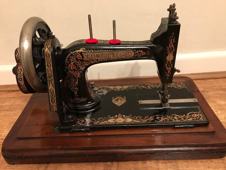 Antique Bradbury High Arm Family Hand Cranked Sewing Machine C.1902 Etsy