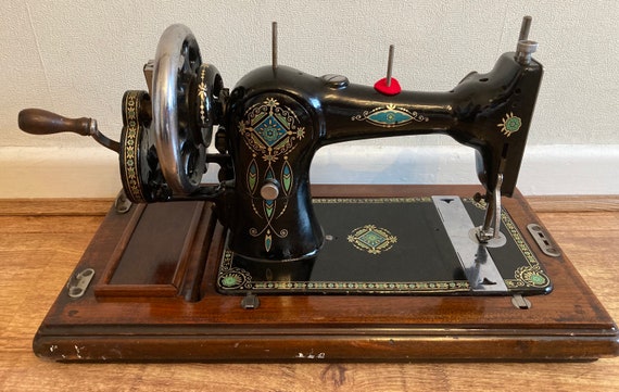antique jones hand crank sewing machine