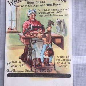 Wheeler & Wilson 1908 circa Macchina da cucire edoardiana di alta classe 11-21 Paul Street, Londra Cartolina pubblicitaria
