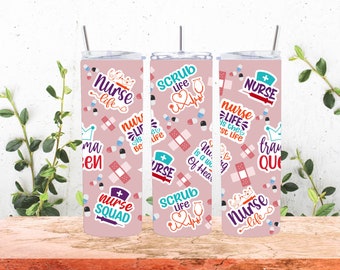 Nurse Tumbler Png , Nurse 20 oz Skinny Tumbler, Leopard Nurse Tumbler Sublimation, Nurse Life Png, Nurse Digital Download