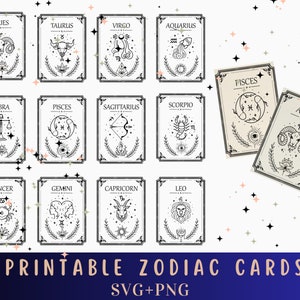 Sternzeichen Karten SVG, Sternzeichen Karten SVG, Sternbild Sternzeichen SVG, Tarot Karten SVG, SVG, PNG