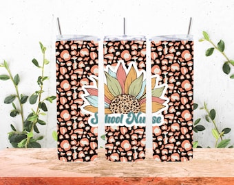 Nurse Tumbler Png , Nurse 20 oz Skinny Tumbler, Leopard Nurse Tumbler Sublimation, School Nurse, Nurse Digital Download