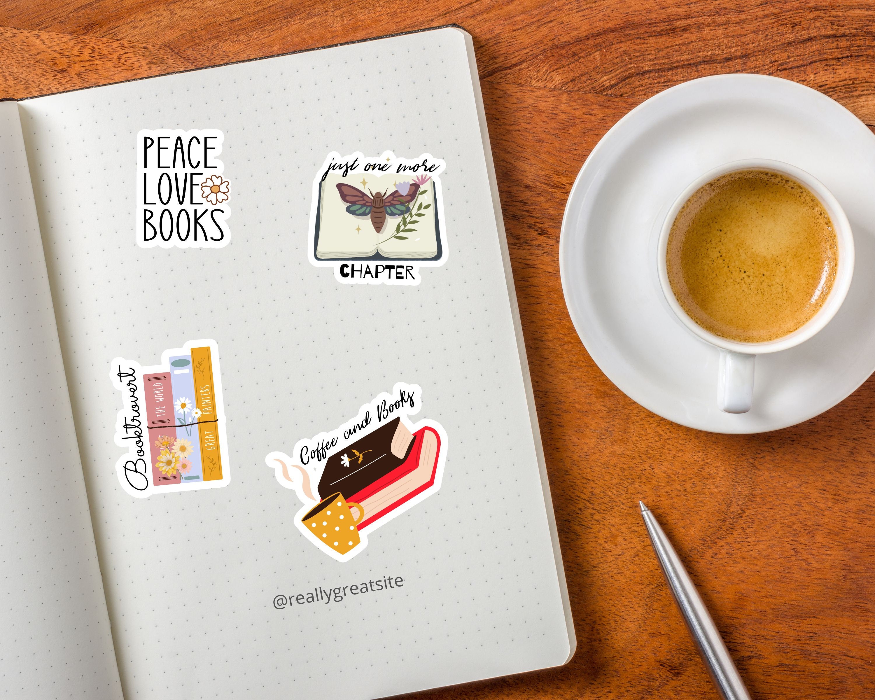 Printable Book Lover Stickers, Digital Stickers, PNG Stickers ,print ...