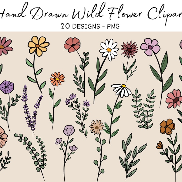 Flower Bundle PNG, Spring Clipart, Wildflower Png, Floral Clipart, WildFlowers Png bundle, Flowers Png bundle, Wildflowers Clipart