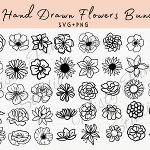 Flower Bundle Svg, Flower Svg, Wildflower svg, Flowers and Leaves, Flower Svg, WildFlowers svg bundle, Flower svg bundle, Not for Cricut