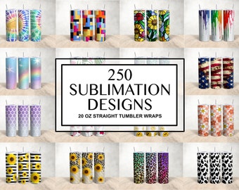 250 envolturas de vaso para sublimación de 20 oz, paquete de envoltura de vaso, paquete de vaso para mujeres, vaso floral, brillo de leopardo, PNG Mega BUNDLE