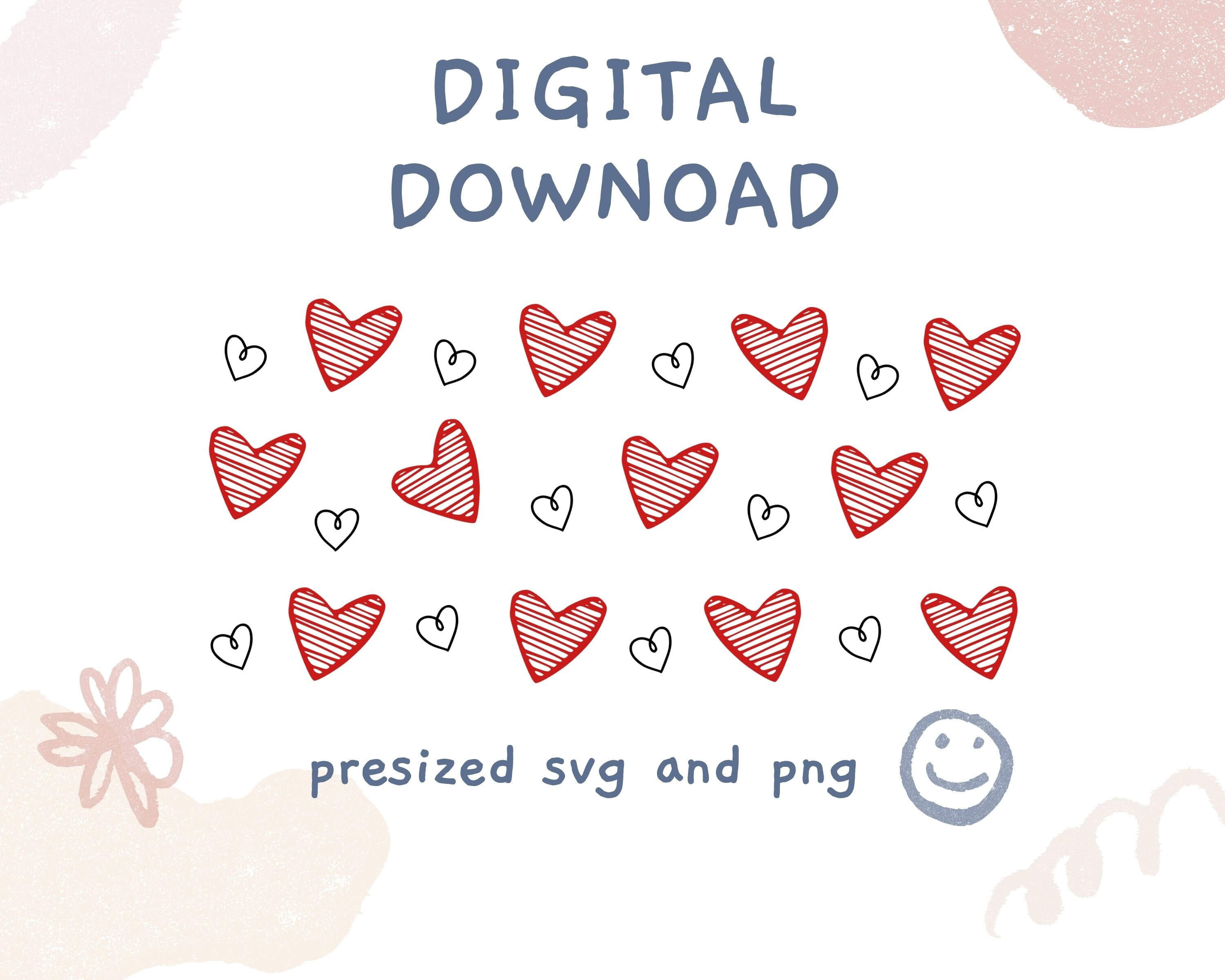 Hearts Libbey Glass Wrap SVG, Love Hearts, Valentine Libbey Can SVG