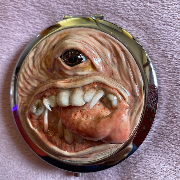 monster face horror Mirror handmade