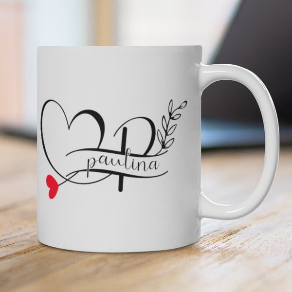 Personalized Letter Name Mug. Best Unique Gift for Your Loved Ones. Valentines Day Gift For Her or Him. Valentinstag Geschenk. Mom and Dad.