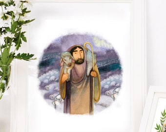 I am the good shepherd" christian artwork, digital download card, poster, print, JPG/PNG/instant download