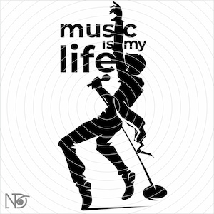 Music is my life Svg, Musician Shirt, Music Lover, Singer Print, Music Art, Musician Wall Art, Music Print, Poster, Wall Decor, Music Lovers