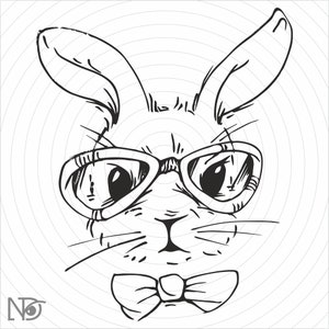 Paashaas Svg, Funny Rabbit Illustratie, Bunny Bril SVG, Clip Art, Pasen SVG, Konijn Gezicht svg, Happy Easter Png, Animal Head Png