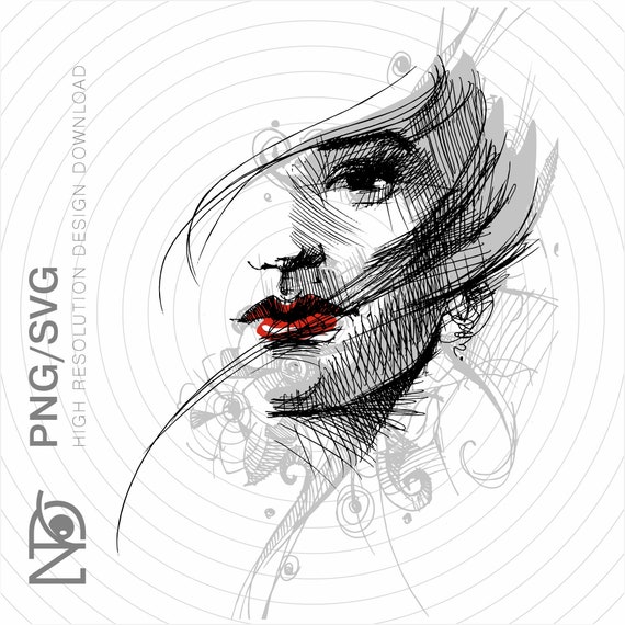 Woman Face PNG SVG Girl Face Cutting File Design Lady Etsy Canada