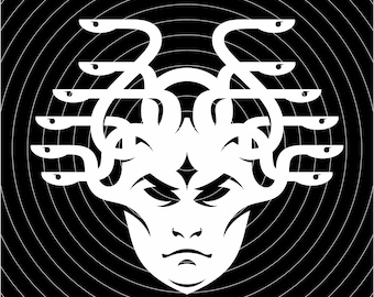 Medusa SVG, Greek Mythology, Medusa silhouette svg, Medusa Print file, Goddess Medusa Png, Gothic Digital, Medusa Vector Art, Snake Hair
