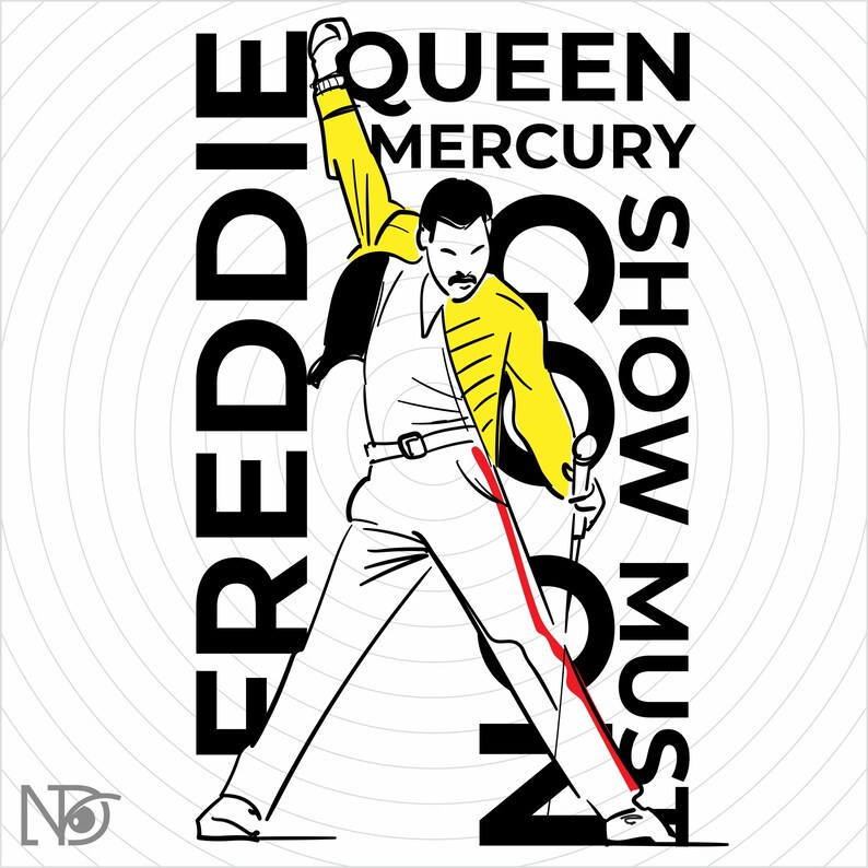 Freddie Mercury SVG Freddie Silhouette SVG Queen Poster Png Etsy