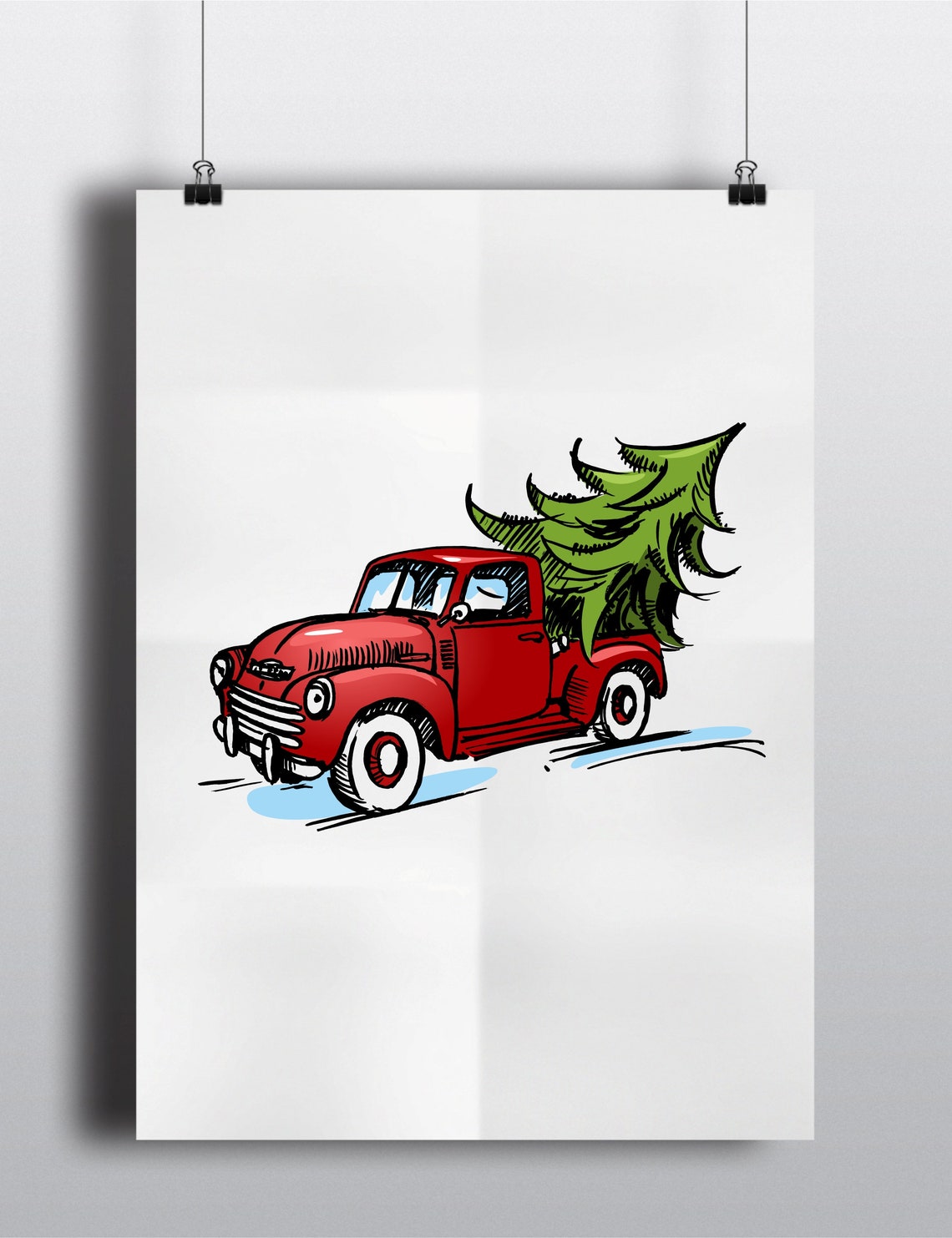 Christmas Truck & Tree Svg, Vintage Truck, Christmas Tree, Christmas