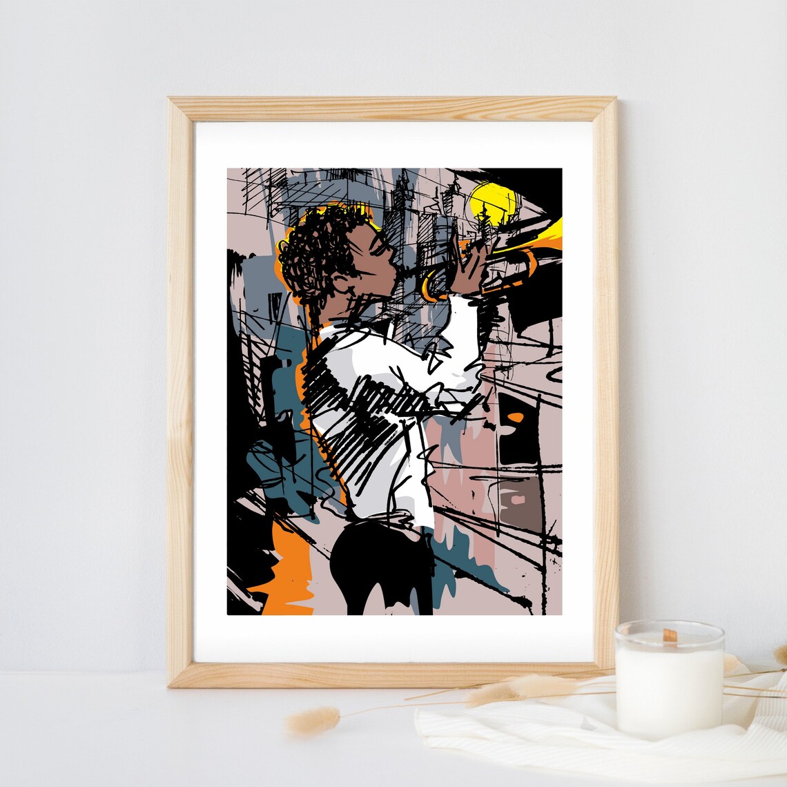 Musicians Wall Art, Jazz Music Poster Png, Art Print, Music Wall Decor