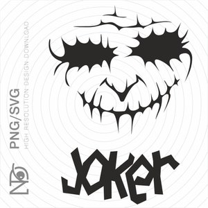 Joker SVG PNG, Joker Halloween svg, Joker Clipart, Joker Face svg, Instant Download, Joker Silhouette, Joker vector, Shirt, Joker Smile svg