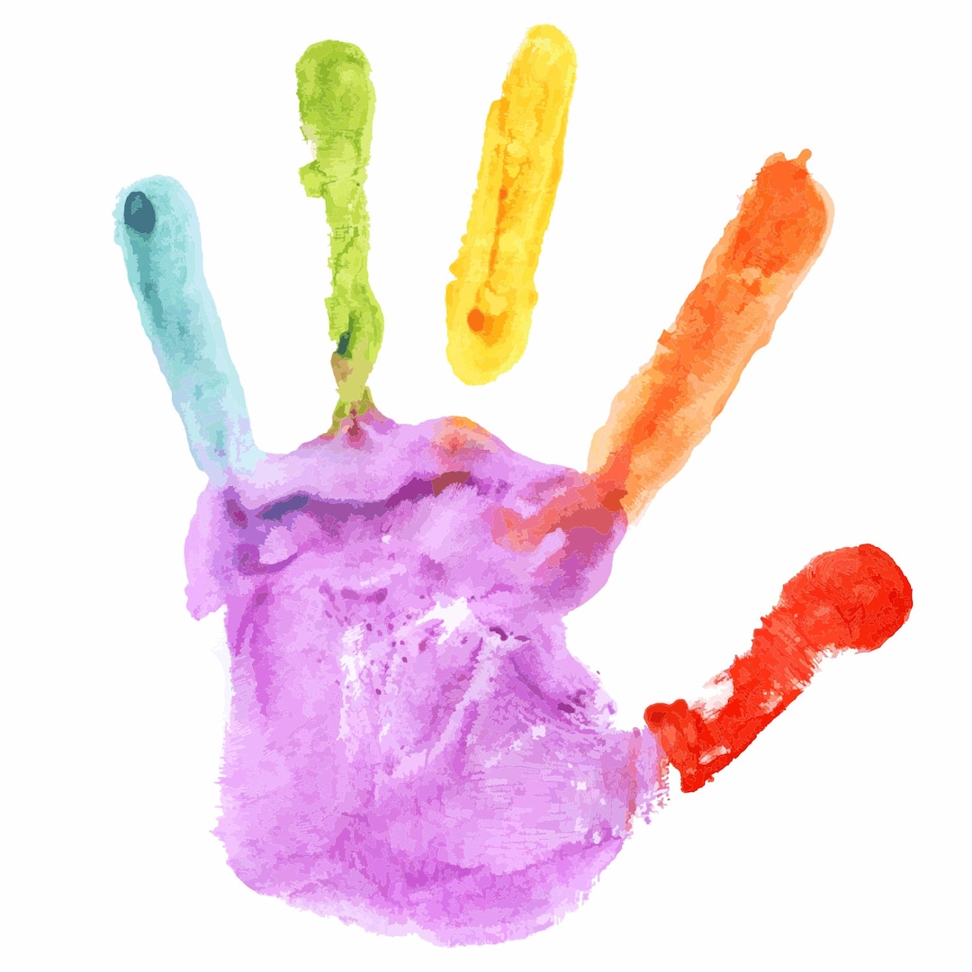 Handprint Svg Png, Hand Prints Clipart, Kids Hand Print, Colorful Child